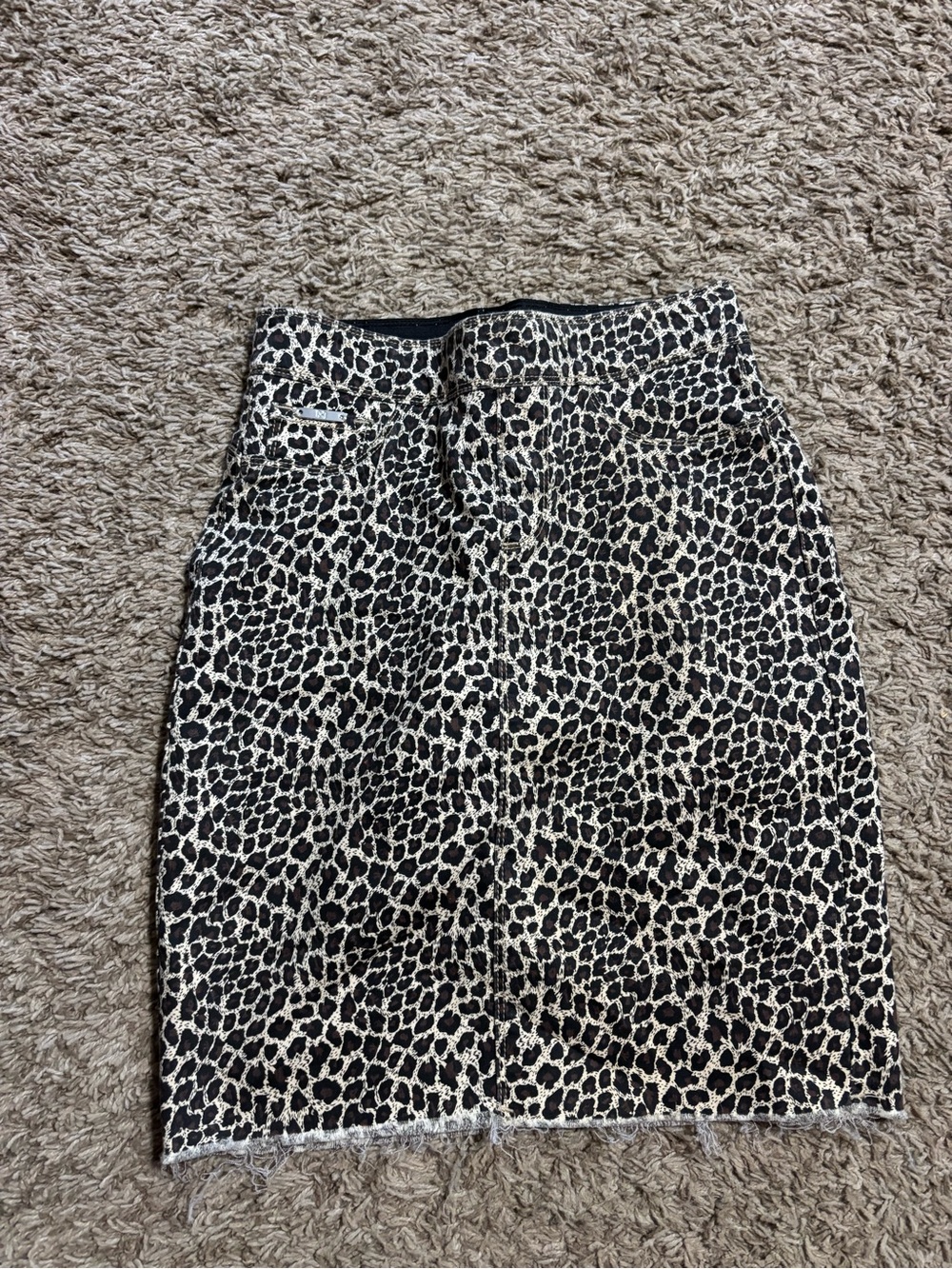 Boutique Animal Print Pencil Skirt - Black and Cream
